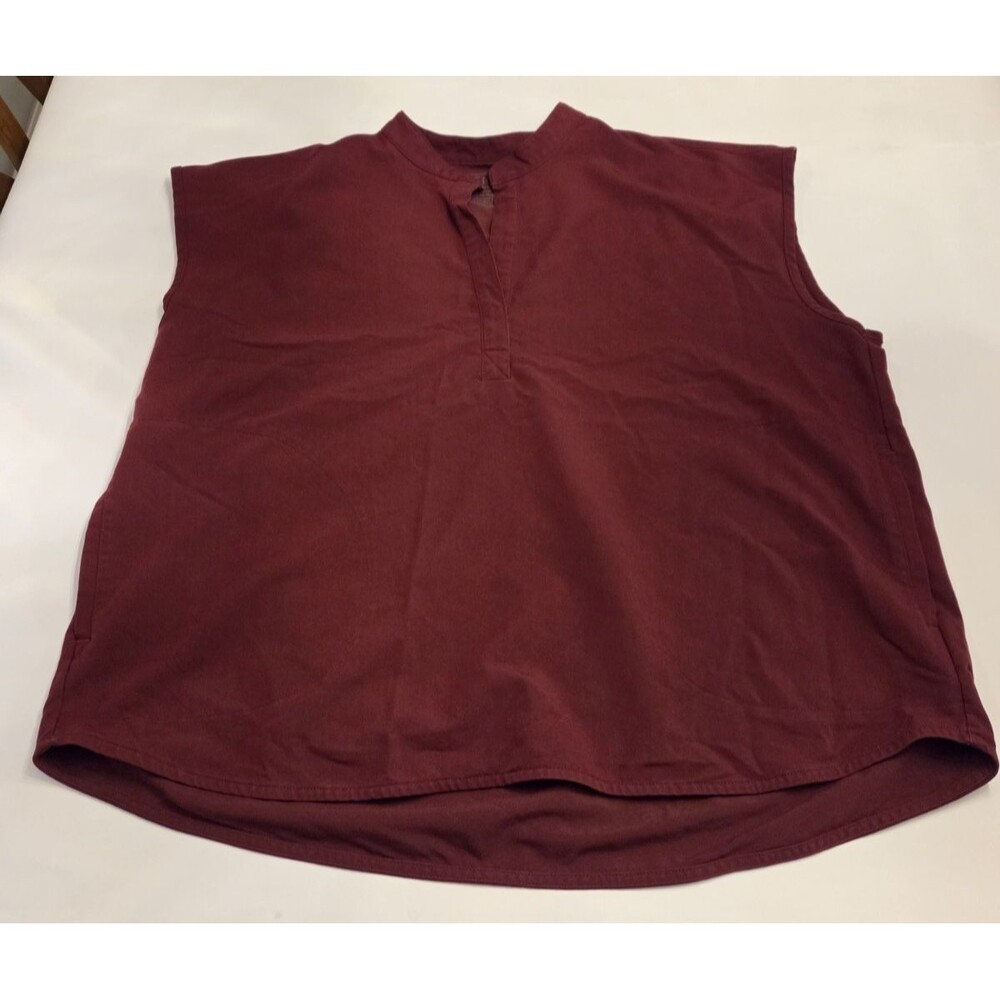 Figs Rafaela Scrub Top Womens XXL Burgundy Sleeveless Medical Uniform Nurse